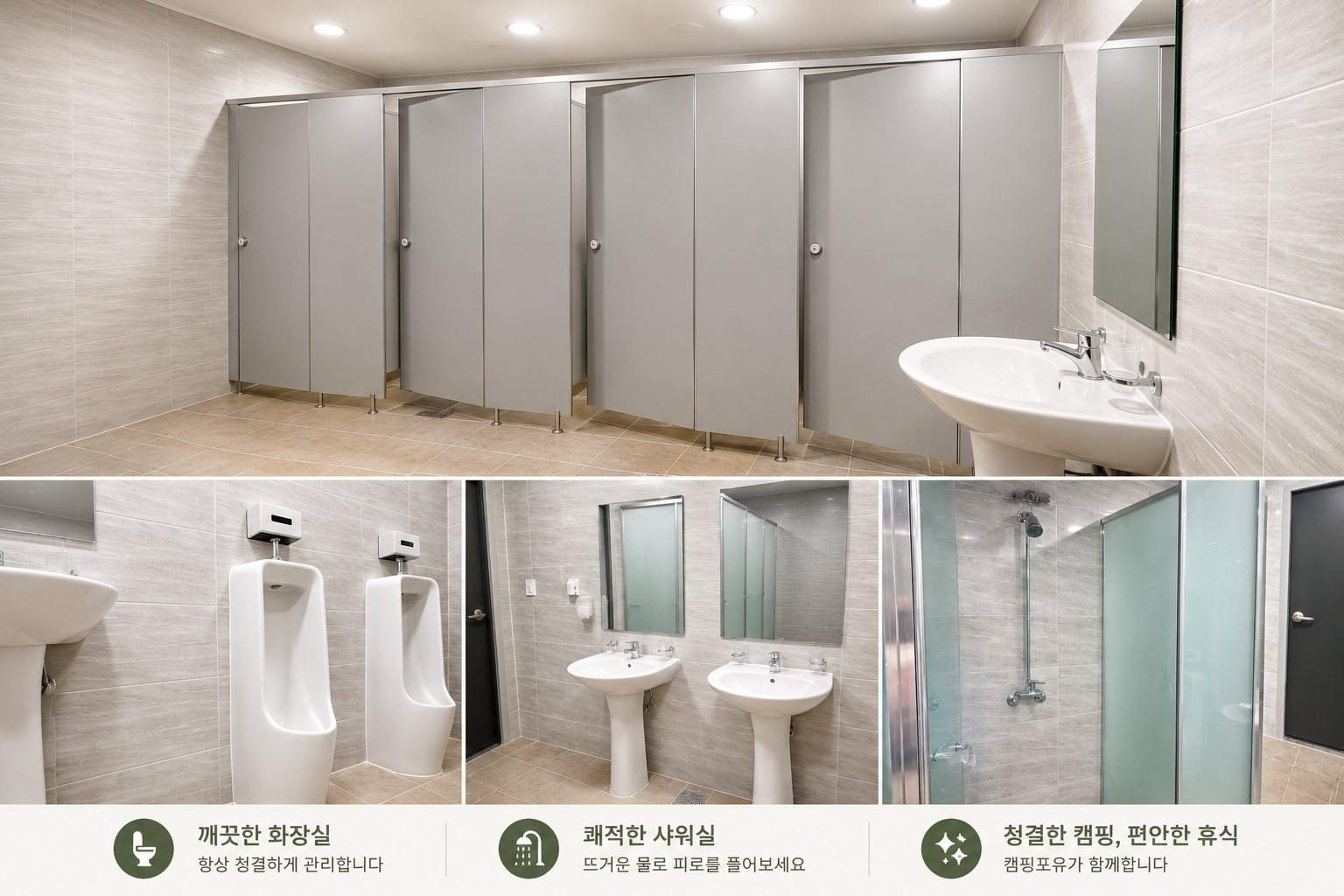 캠핑포유 공용 화장실과 샤워실